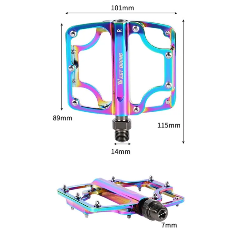 1 Pair WEST BIKING YP0802081 Mountain Road Bike Colorful Pedals(Colorful)