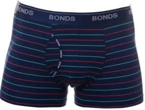 10 x Bonds Microfibre Guyfront Trunk Mens Underwear Trunks Navy/Red/Aqua Stripes