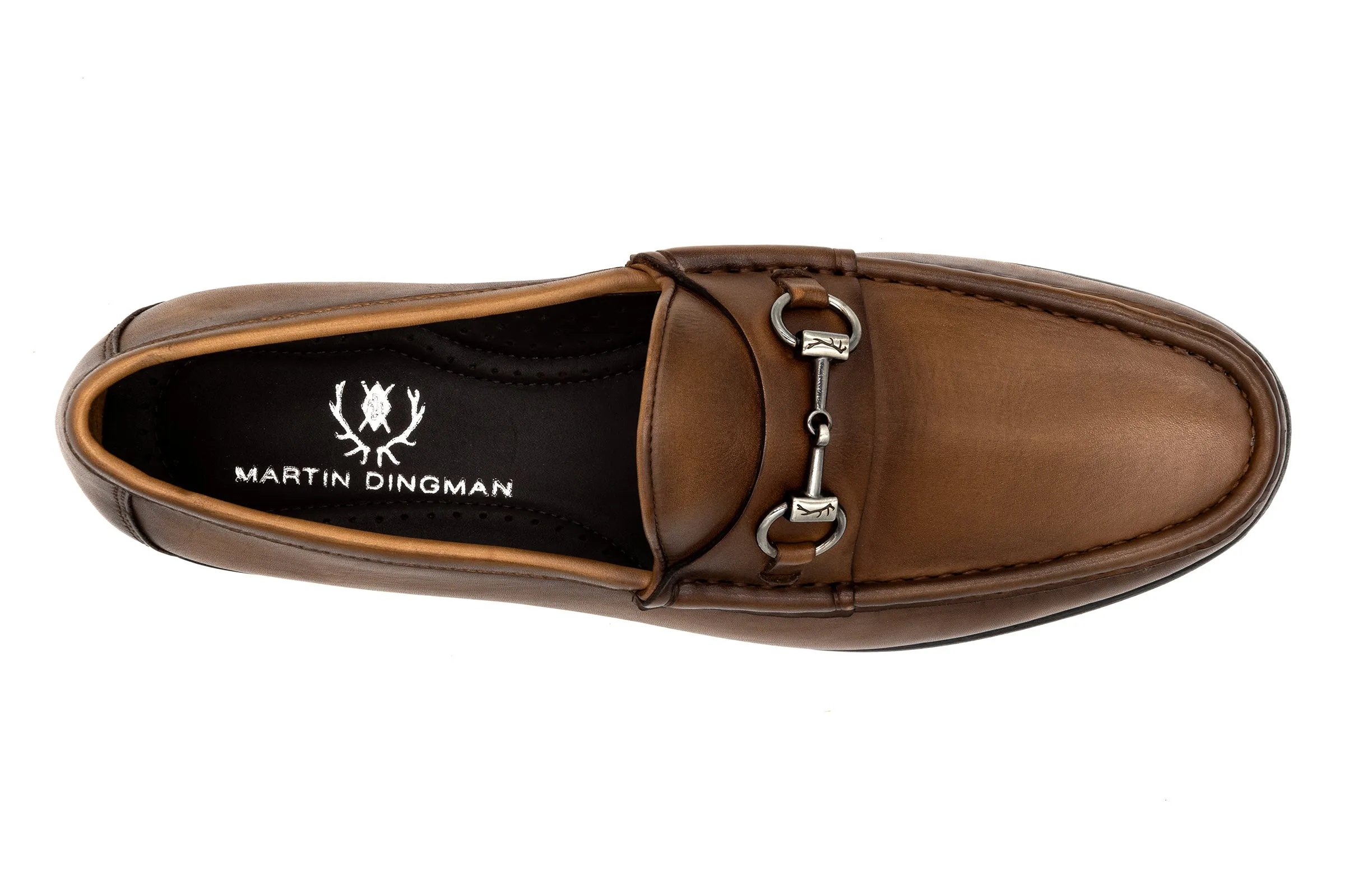 Addison Calf Leather Horse Bit Loafers - Brandy