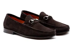 Addison Horse Bit Water Repellent Suede Loafers - Walnut