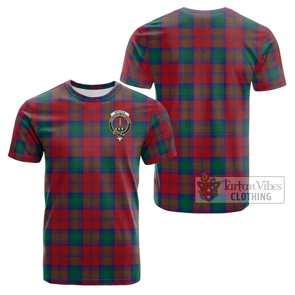 Affleck Tartan Cotton T-Shirt with Family Crest