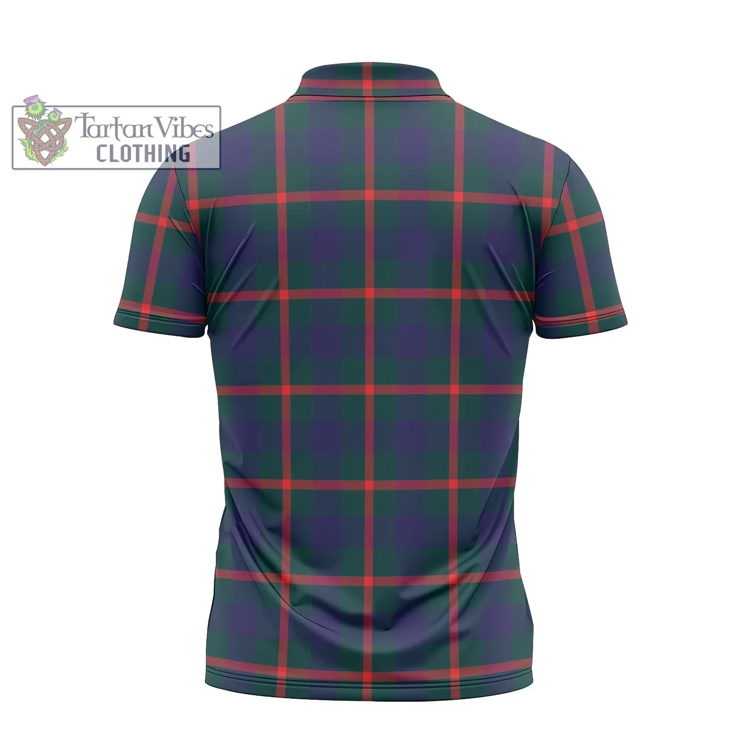 Agnew Tartan Zipper Polo Shirt with Family Crest