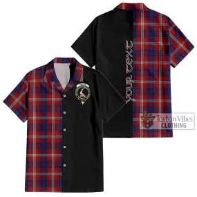 Ainslie Tartan Short Sleeve Button Shirt with Family Crest and Half Of Me Style