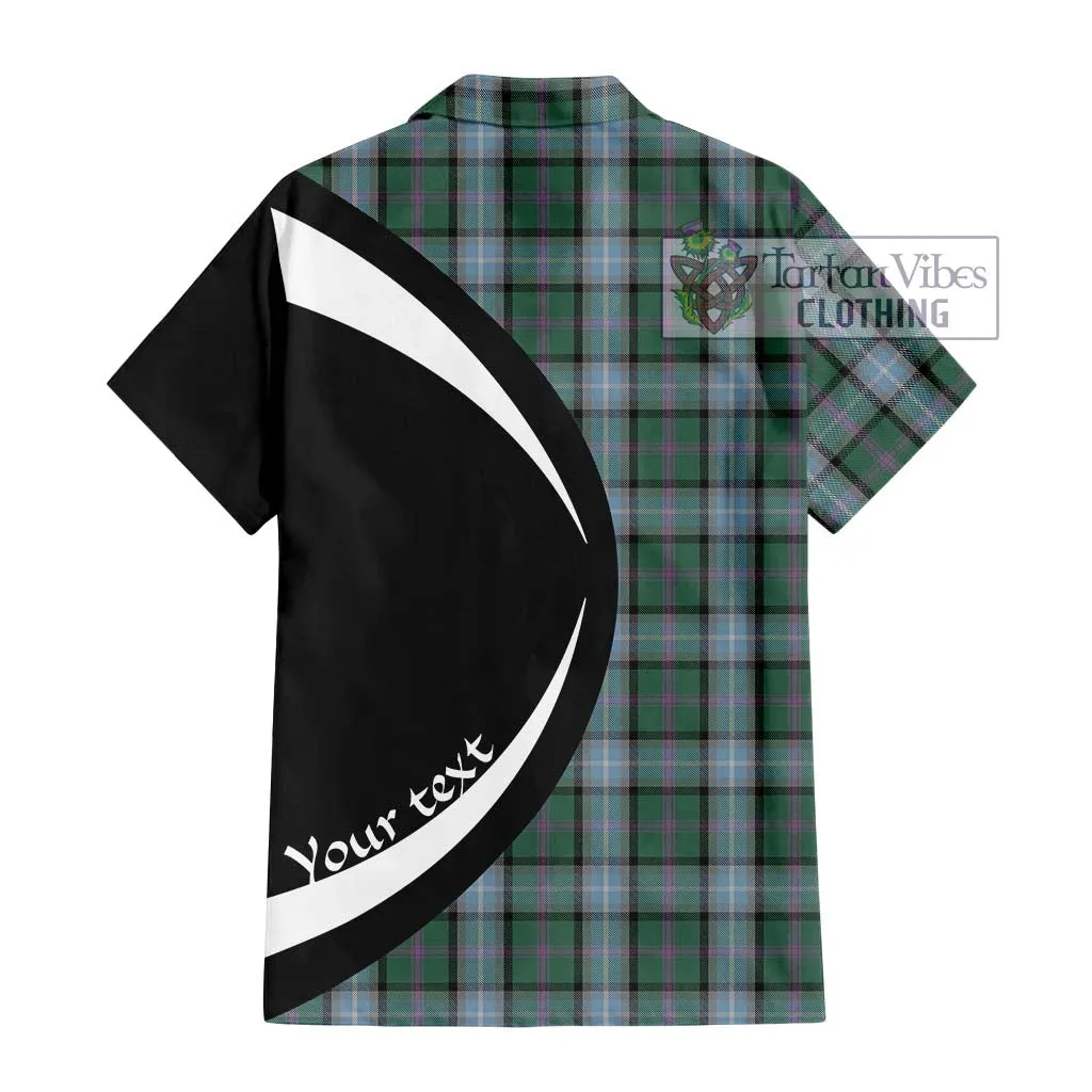 Alexander of Menstry Hunting Tartan Short Sleeve Button Up with Family Crest Circle Style