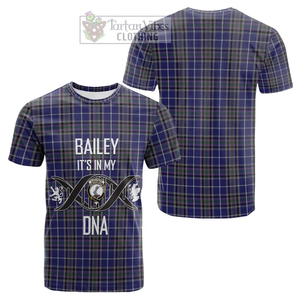 Alexander of Menstry Tartan Cotton T-shirt with Family Crest DNA In Me Style