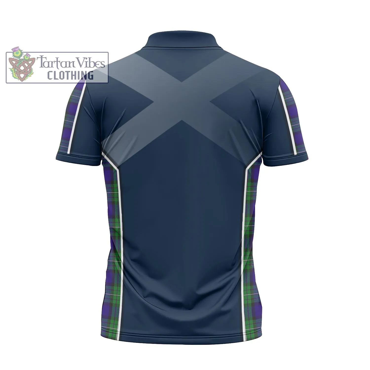 Alexander Tartan Zipper Polo Shirt with Family Crest and Scottish Thistle Vibes Sport Style