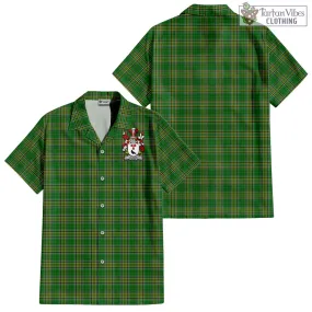 Algeo Irish Clan Tartan Short Sleeve Button Up with Coat of Arms