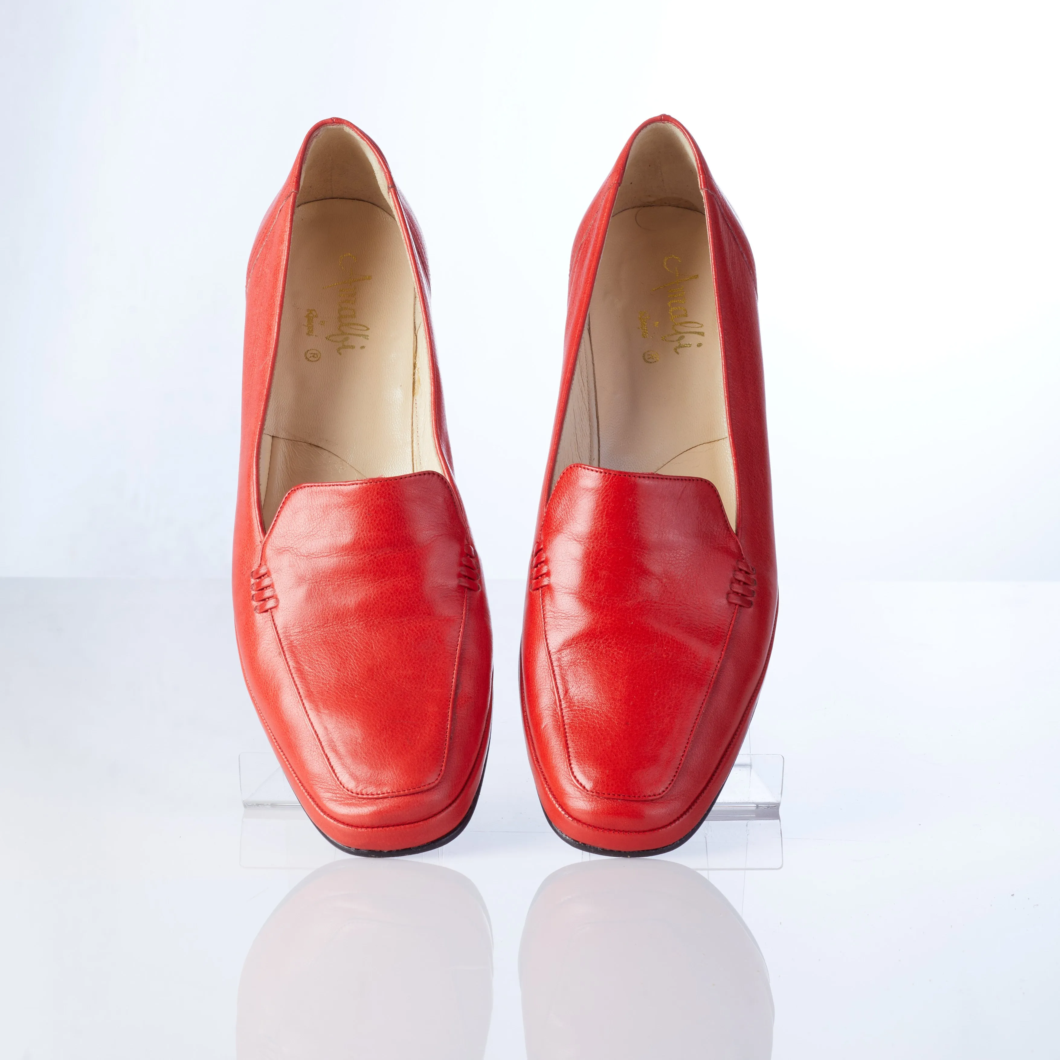 Amalfi by Rangoni Red Leather Loafer Shoes Size 10AA