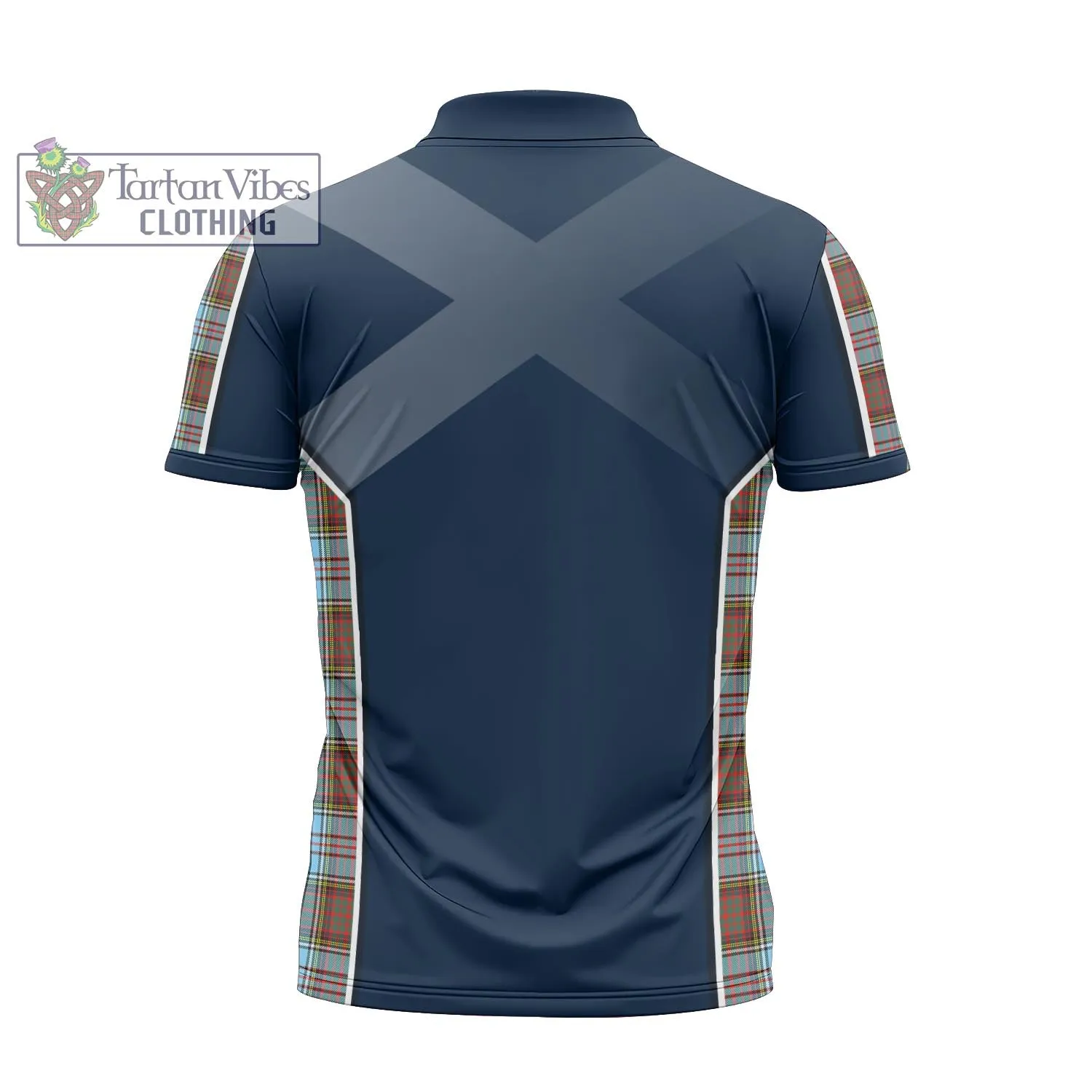 Anderson Ancient Tartan Zipper Polo Shirt with Family Crest and Lion Rampant Vibes Sport Style