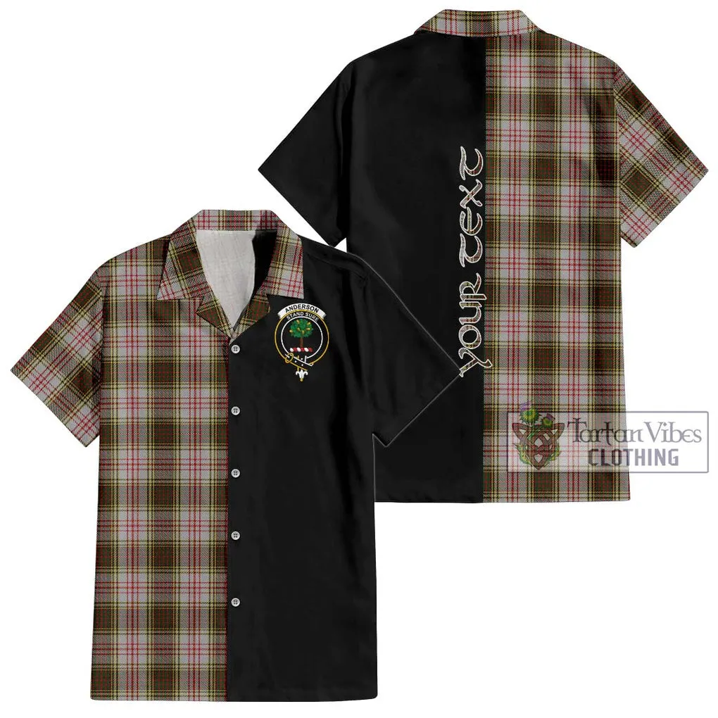 Anderson Dress Tartan Short Sleeve Button Shirt with Family Crest and Half Of Me Style