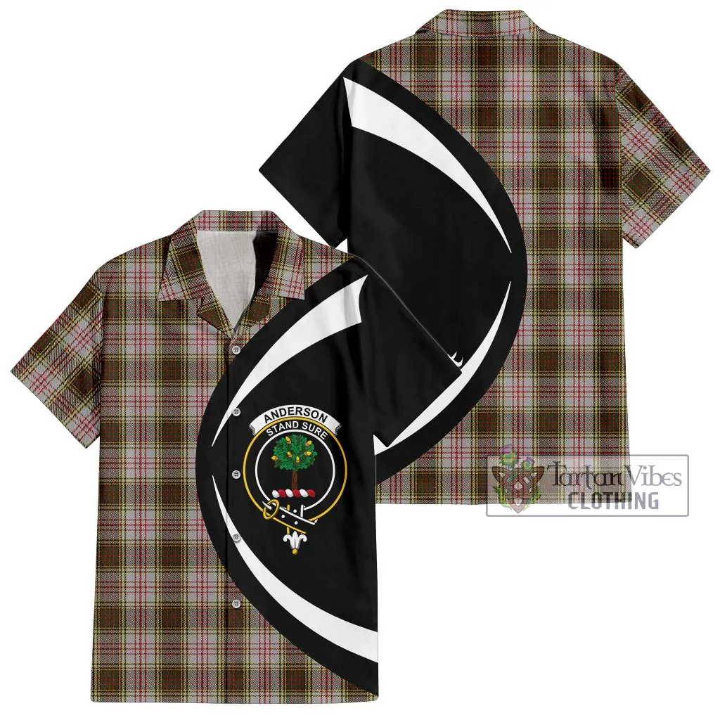 Anderson Dress Tartan Short Sleeve Button Up with Family Crest Circle Style