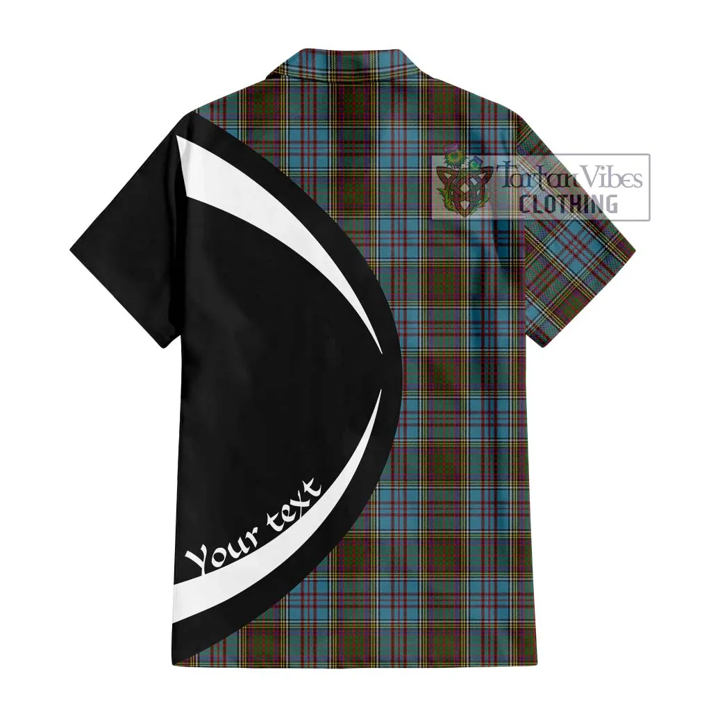 Anderson Tartan Short Sleeve Button Up with Family Crest Circle Style