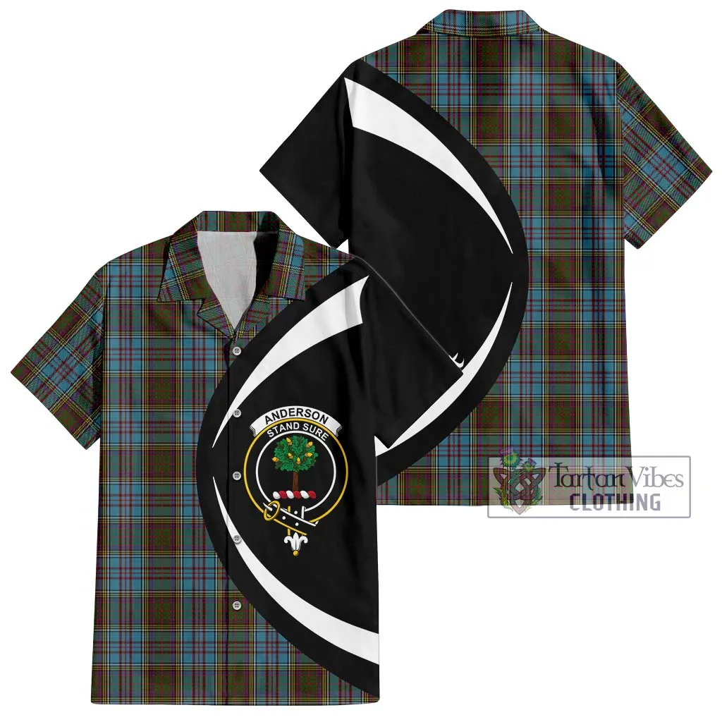 Anderson Tartan Short Sleeve Button Up with Family Crest Circle Style