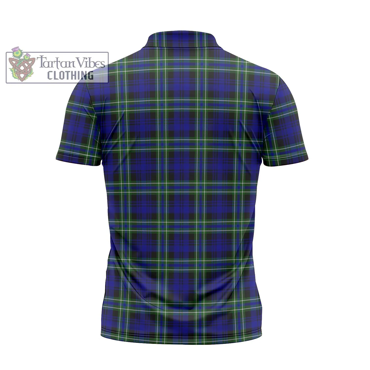 Arbuthnot Modern Tartan Zipper Polo Shirt with Family Crest