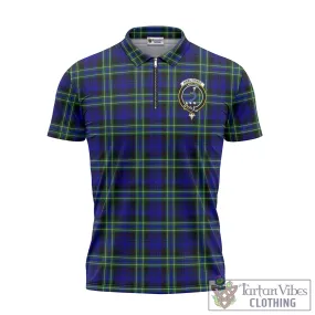 Arbuthnot Modern Tartan Zipper Polo Shirt with Family Crest