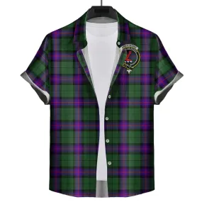 Armstrong Modern Tartan Short Sleeve Button Down Shirt with Family Crest