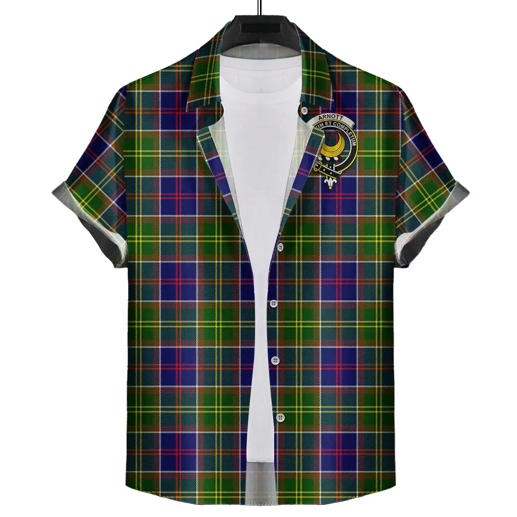 Arnott Tartan Short Sleeve Button Down Shirt with Family Crest