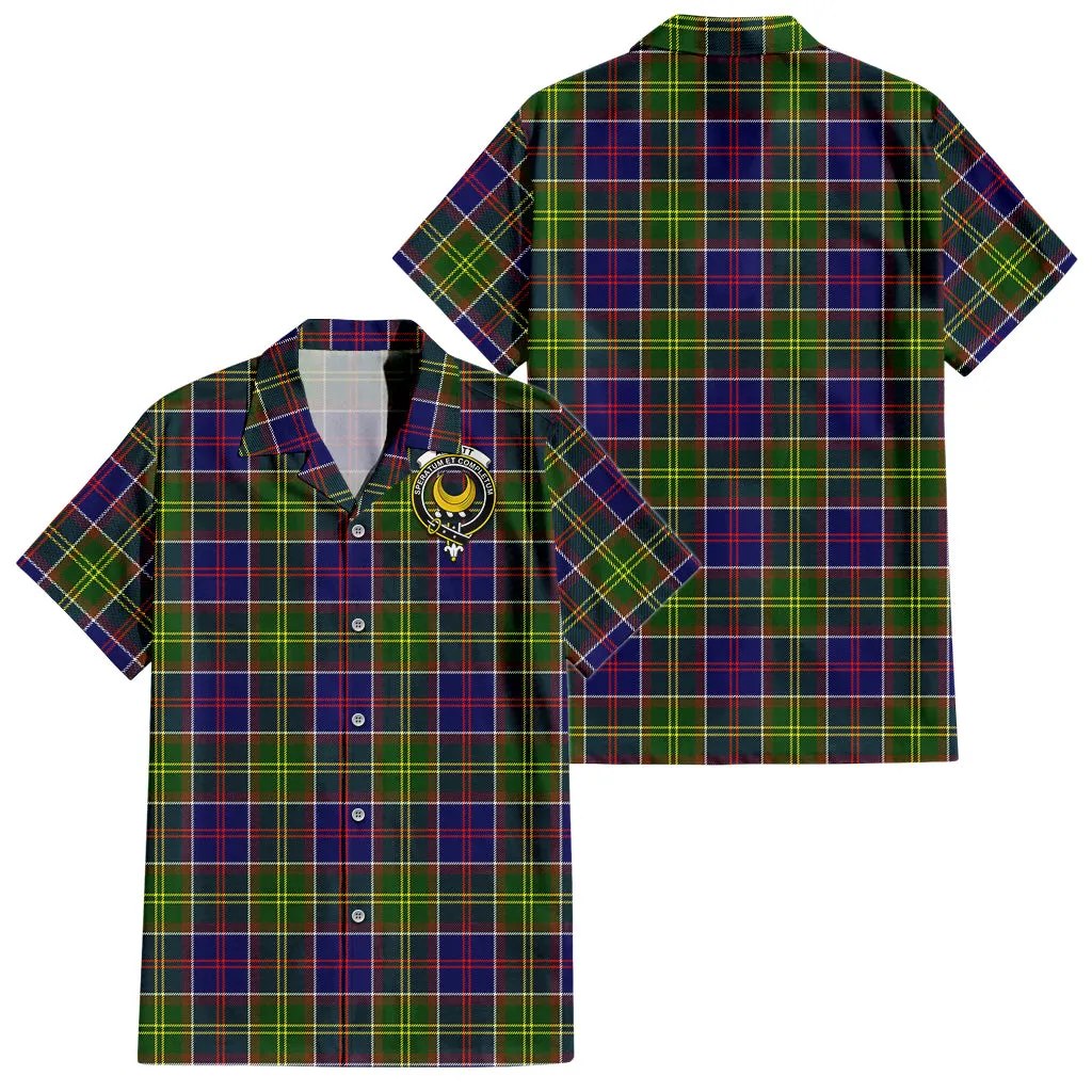 Arnott Tartan Short Sleeve Button Down Shirt with Family Crest