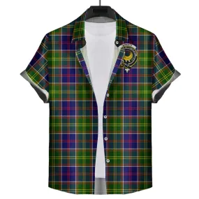 Arnott Tartan Short Sleeve Button Down Shirt with Family Crest