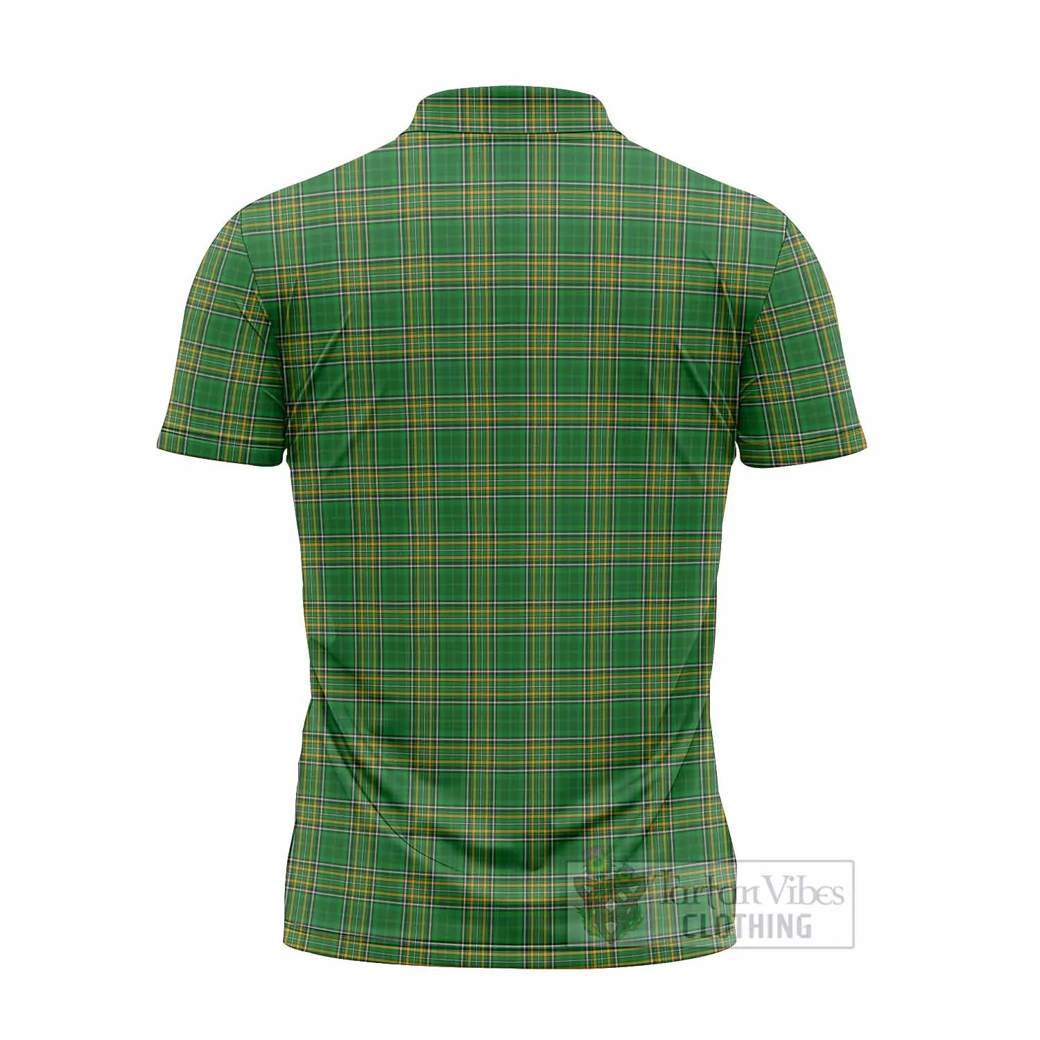 Ashe Irish Clan Tartan Zipper Polo Shirt with Coat of Arms