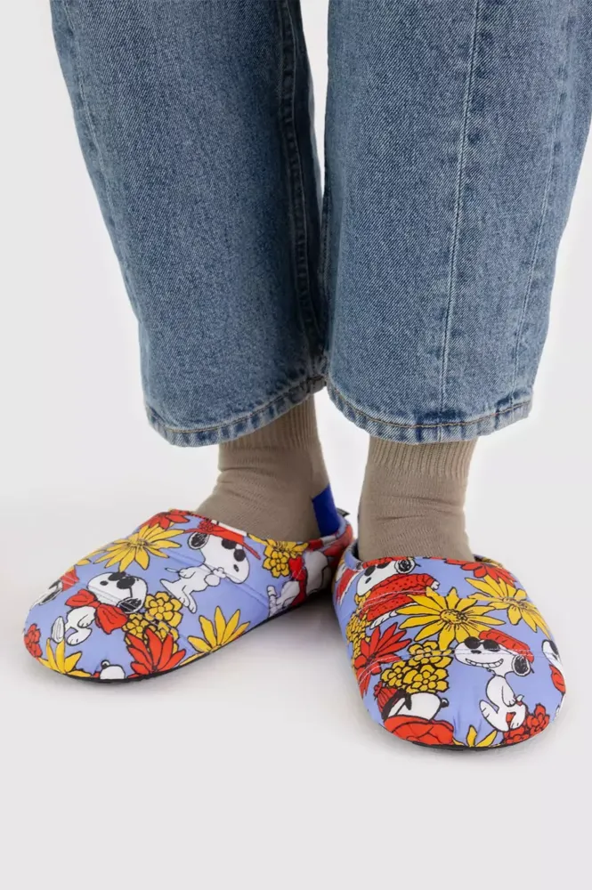 Baggu Floral Snoopy Puffy Slippers