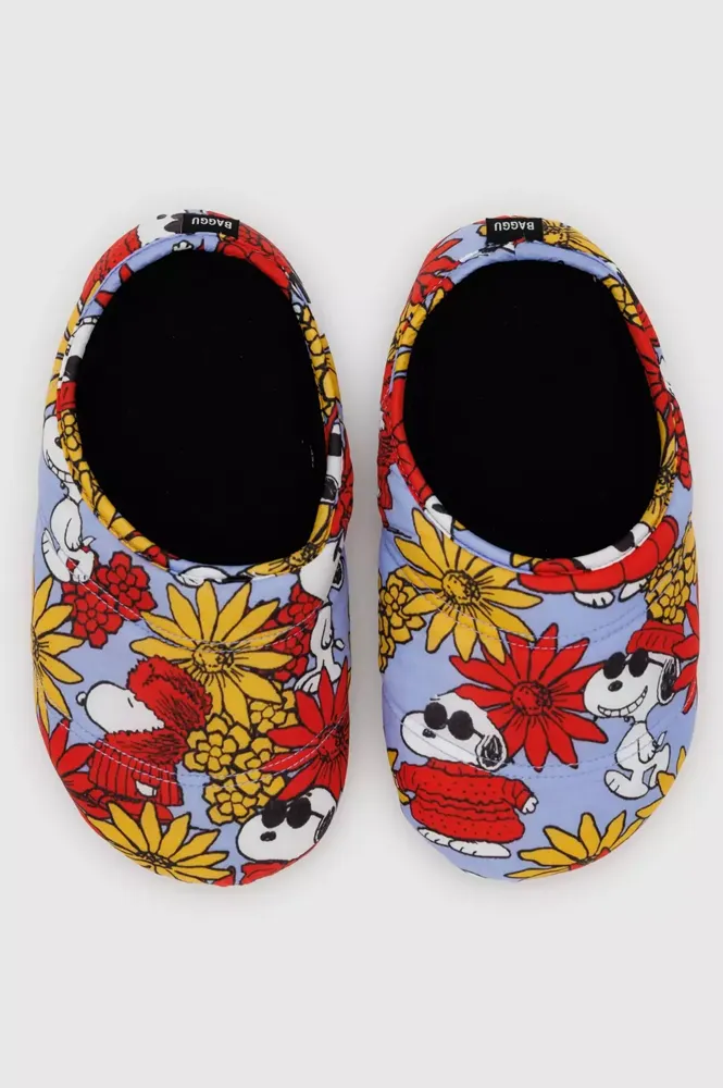 Baggu Floral Snoopy Puffy Slippers