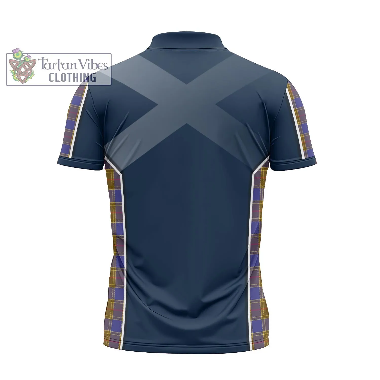 Balfour Tartan Zipper Polo Shirt with Family Crest and Scottish Thistle Vibes Sport Style