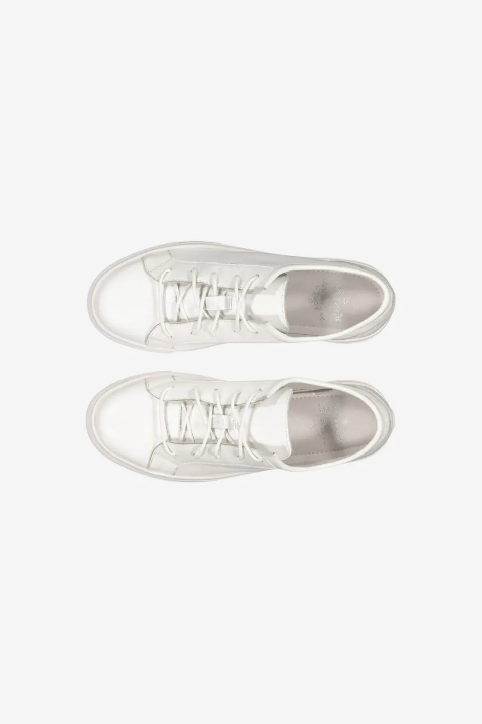 Bandit White Flat Laced Leather Sneaker