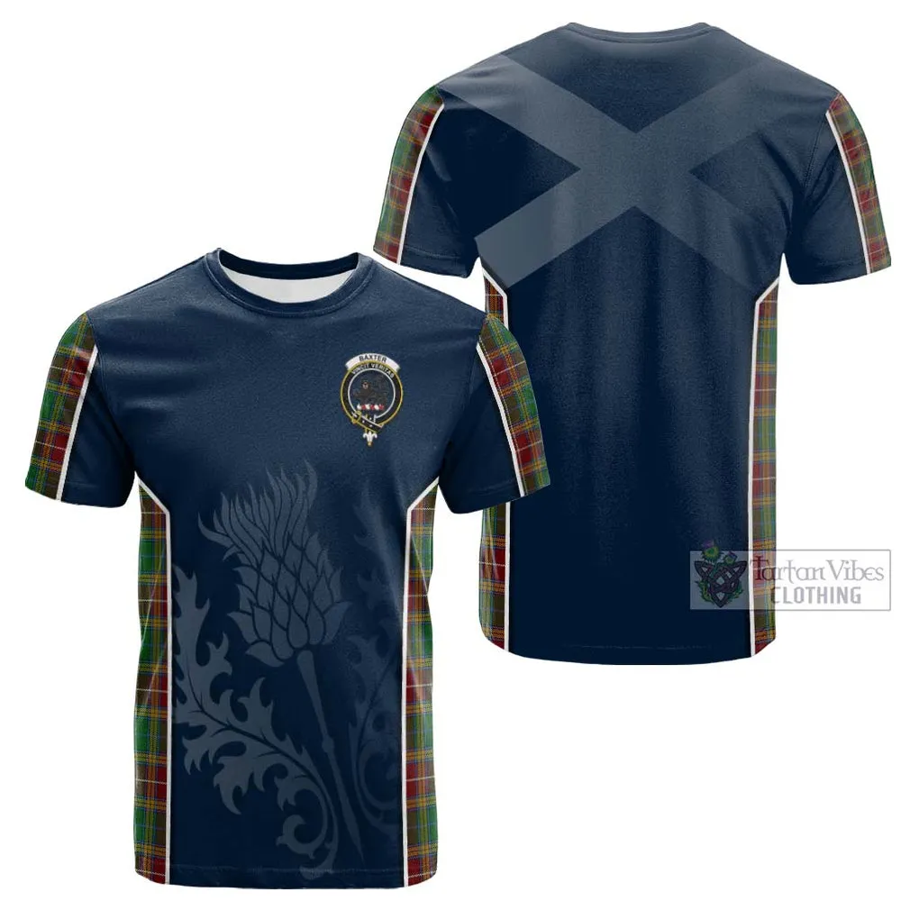 Baxter Tartan Cotton T-shirt with Family Crest and Scottish Thistle Vibes Sport Style