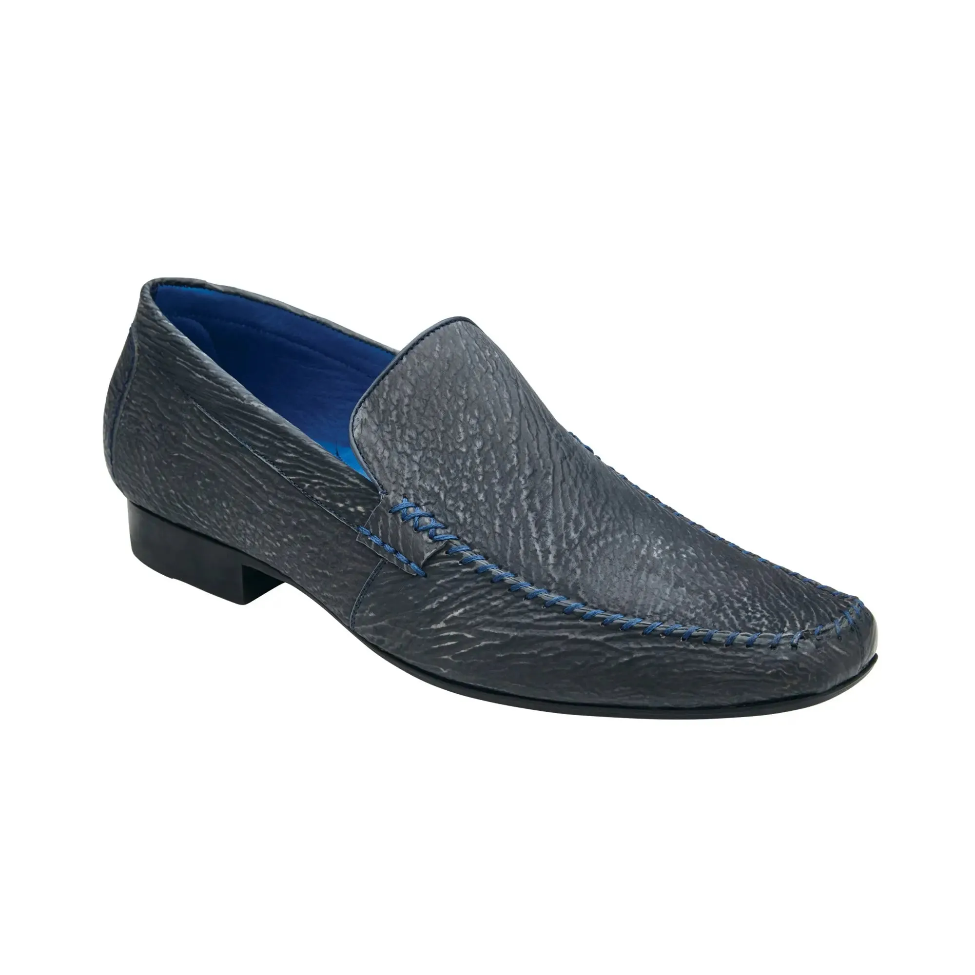 Belvedere Matteo in Blue Steel Genuine Shark Loafers