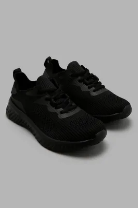 Black Knitted Sneaker