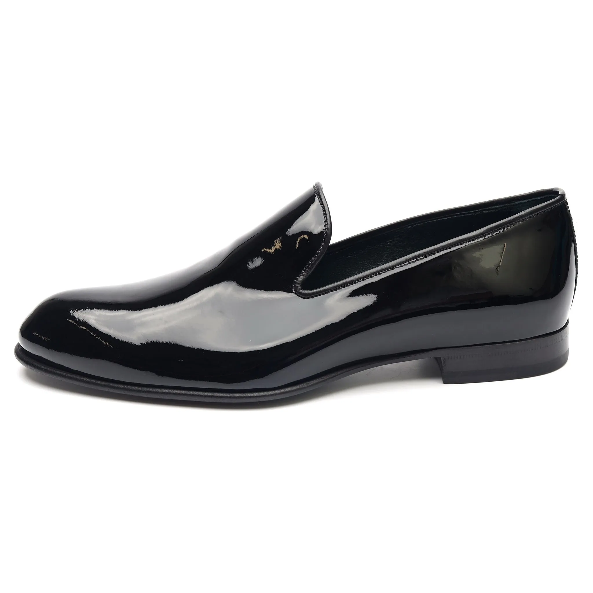 Black Patent Leather Evening Loafers UK 7.5