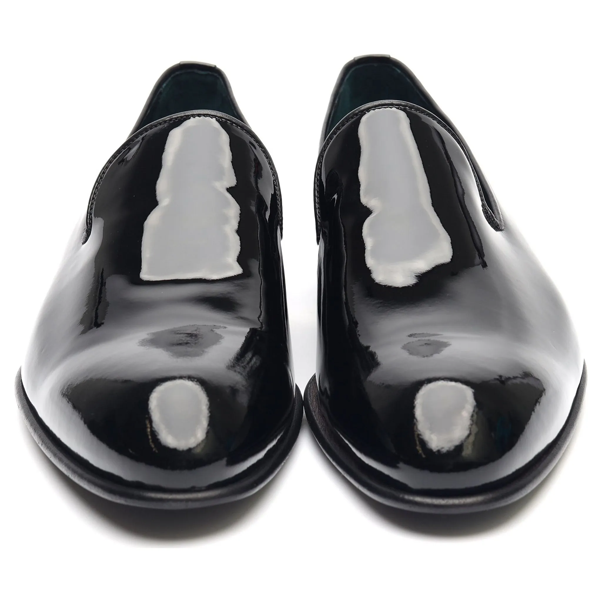 Black Patent Leather Evening Loafers UK 7.5