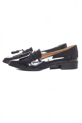 Black Patent Tasseled Loafers