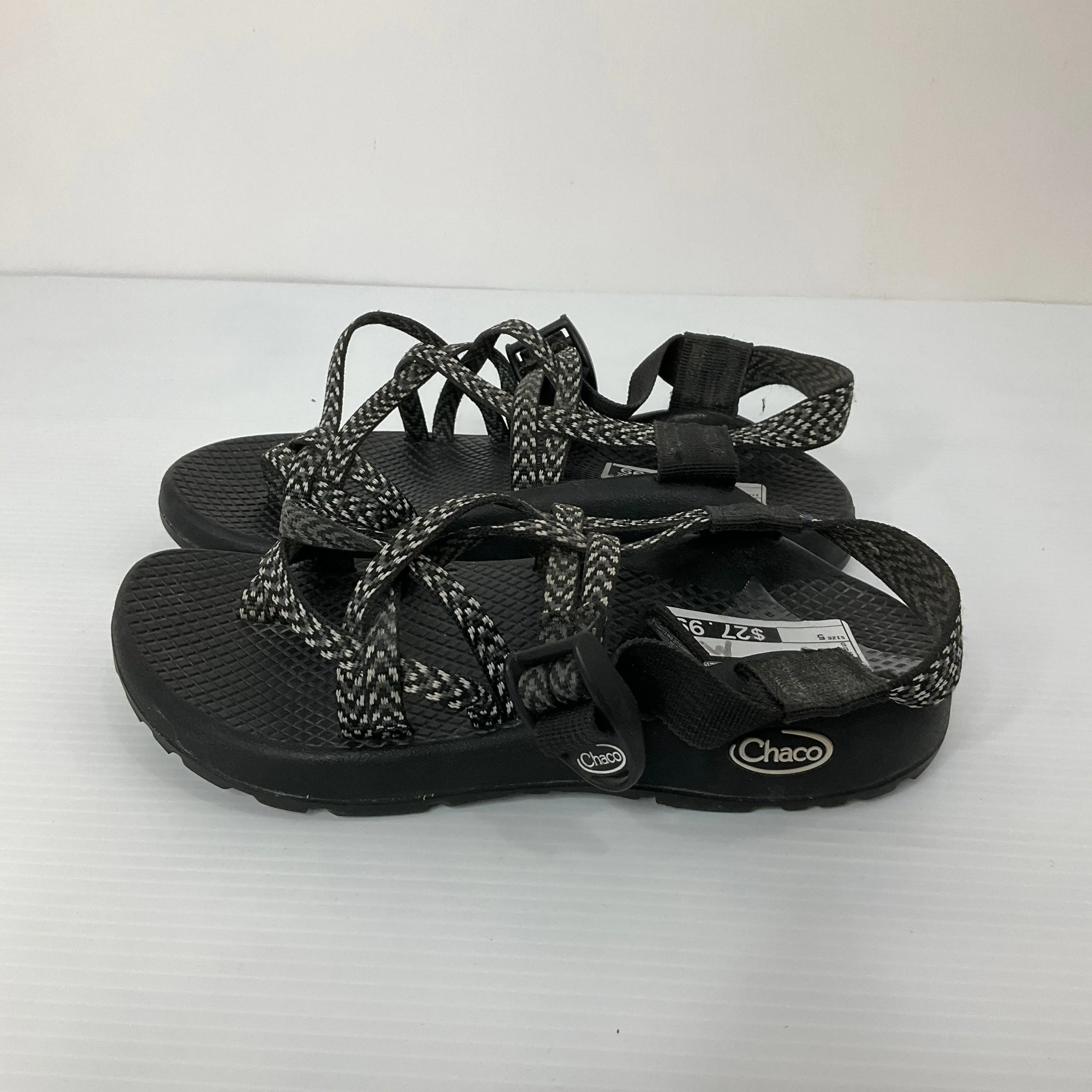 Black Sandals Flats Chacos, Size 5