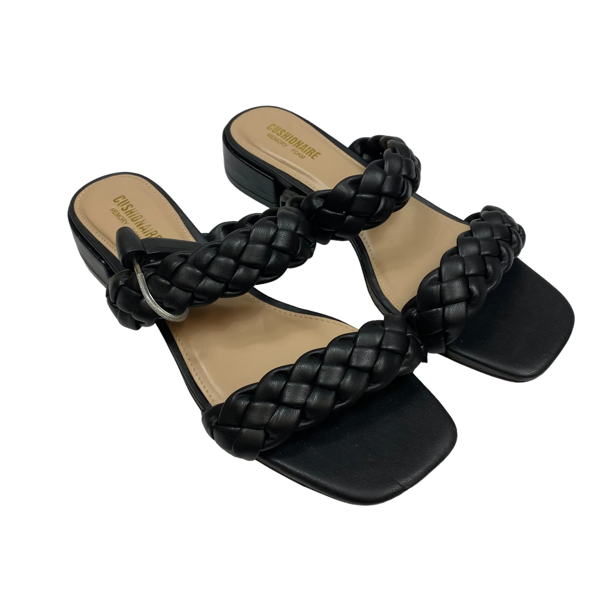 Black Sandals Flats Cushionaire, Size 7.5