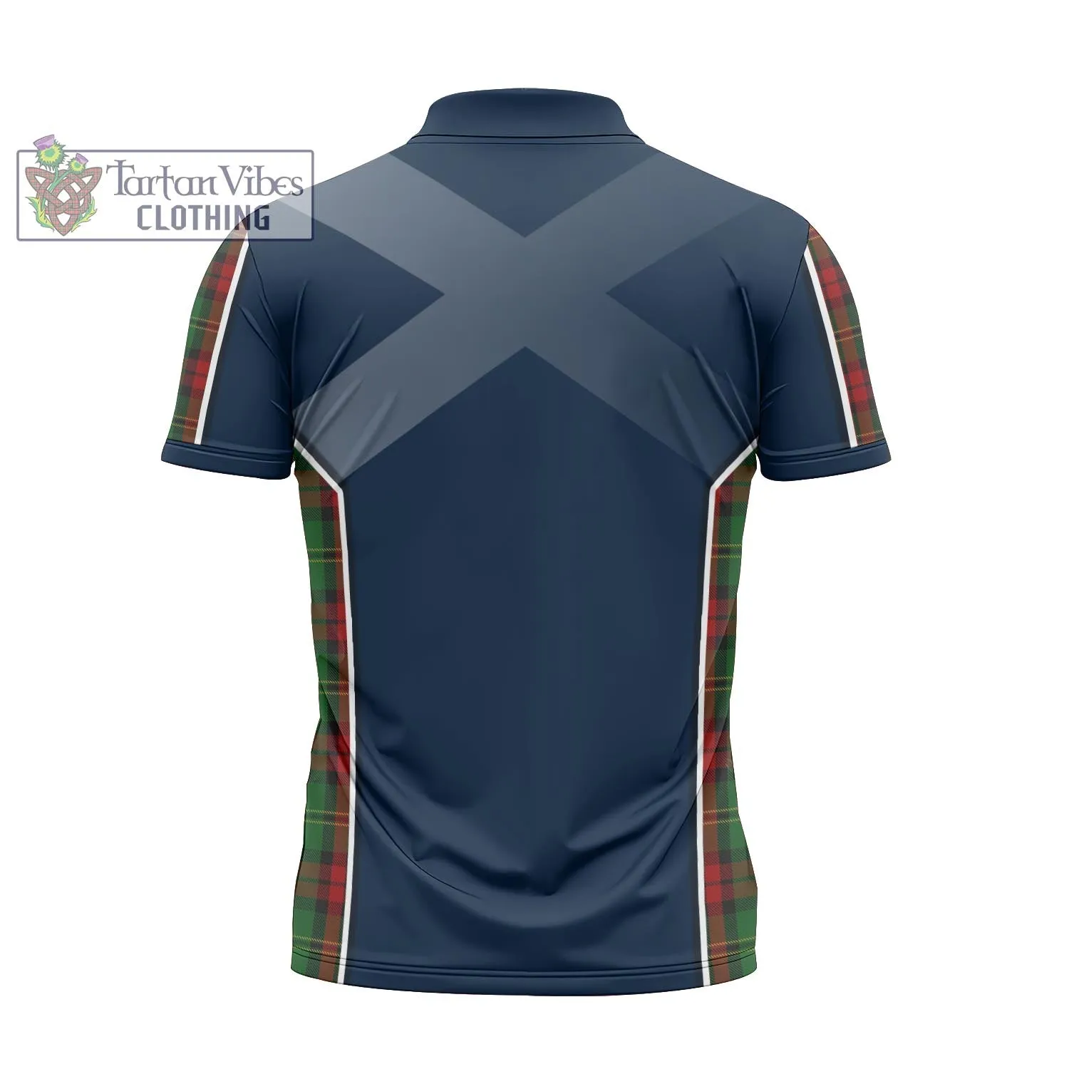 Blackstock Hunting Tartan Zipper Polo Shirt with Family Crest and Lion Rampant Vibes Sport Style