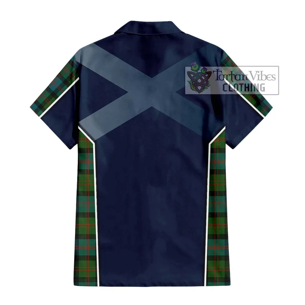 Blair Ancient Tartan Short Sleeve Button Shirt with Family Crest and Lion Rampant Vibes Sport Style