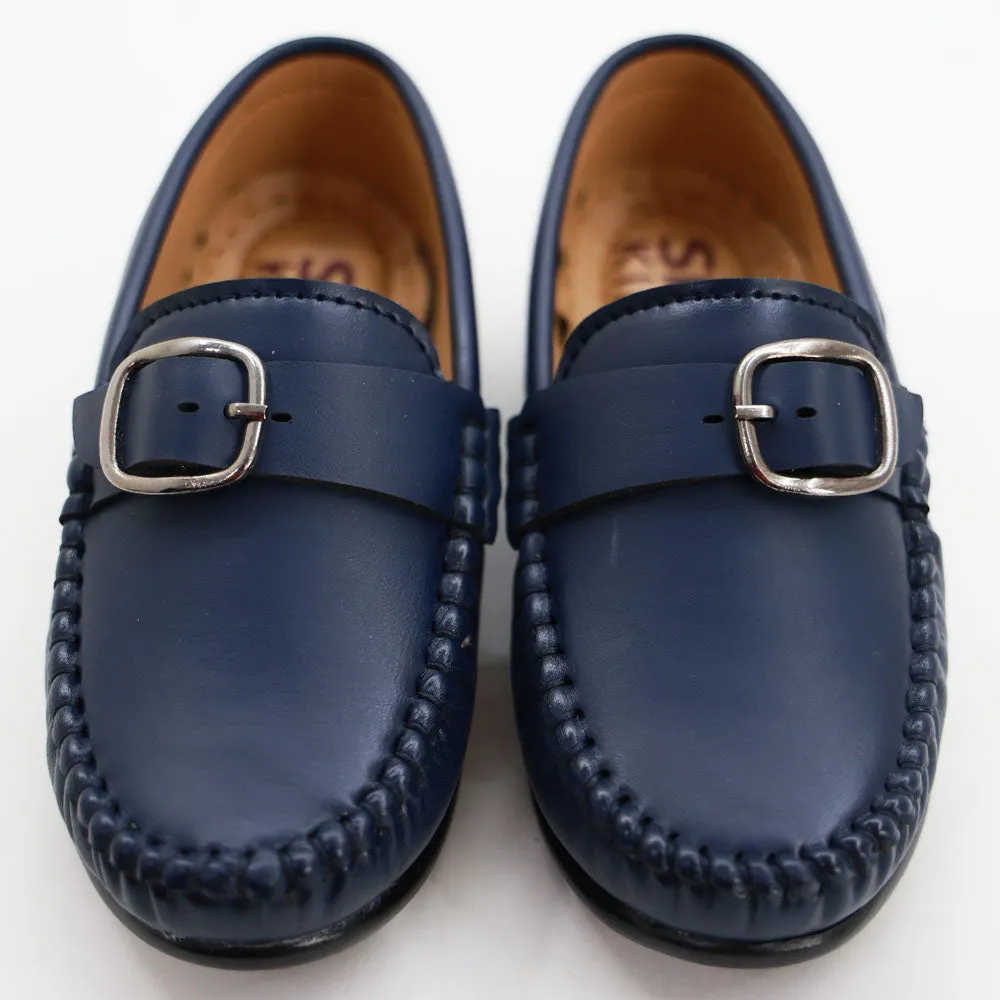 Blue & Black Slip On Loafers