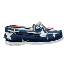 Blue & Red & White Shoes Flats By Sperry, Size: 8