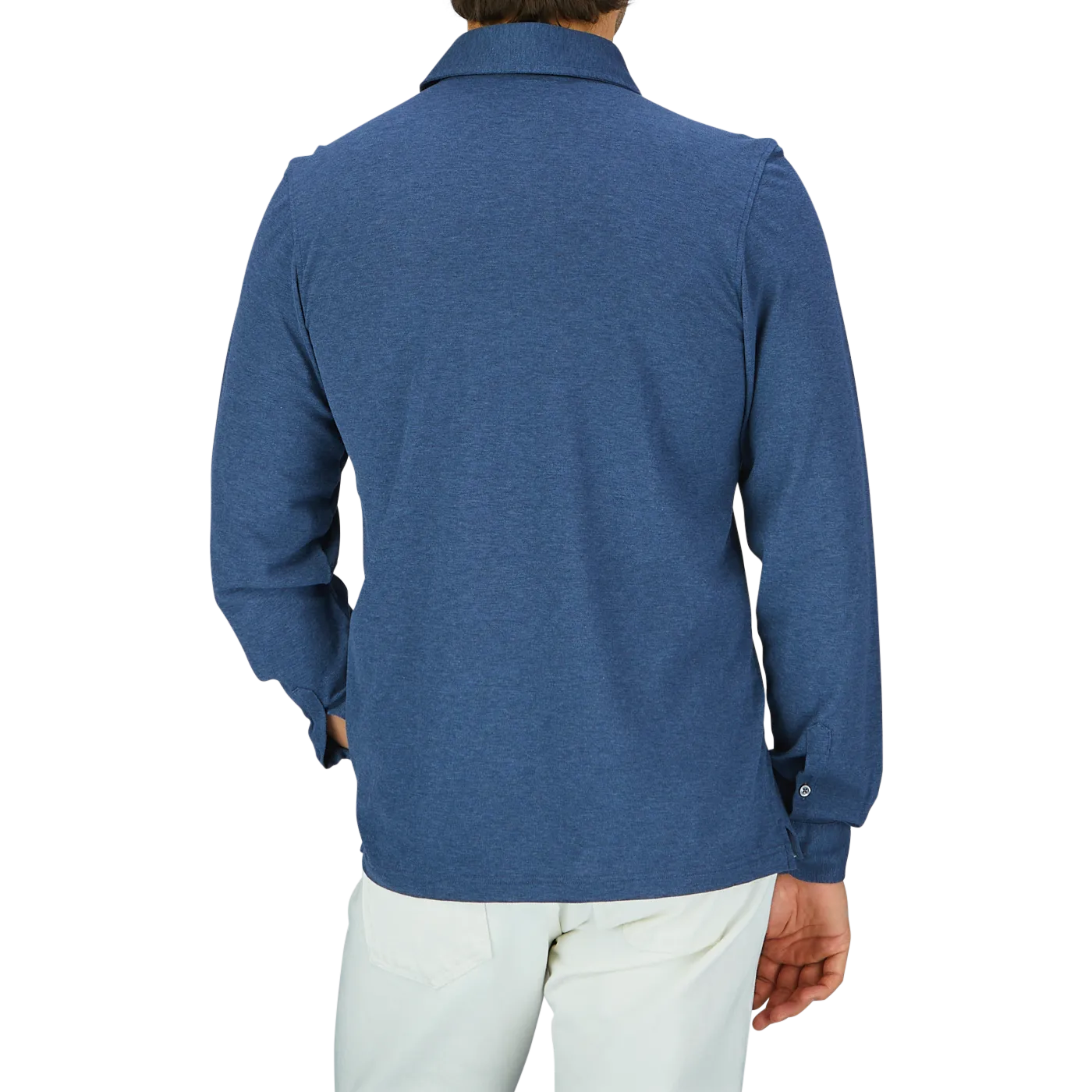 Blue Cotton Jersey Popover Shirt