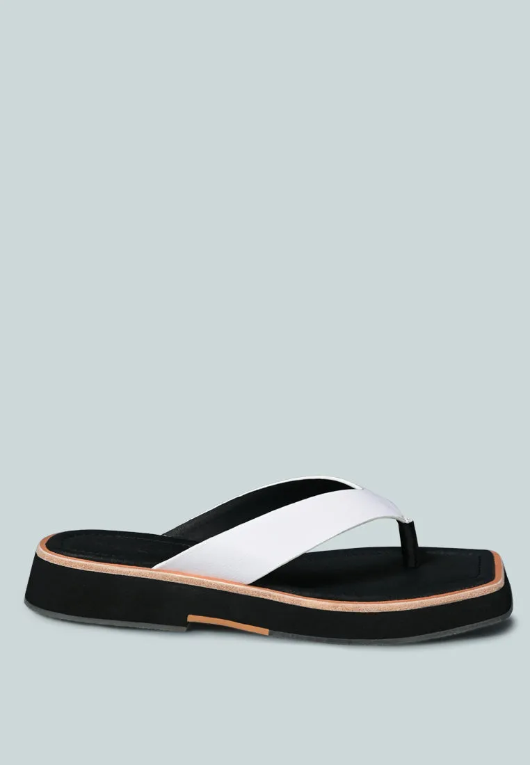 BLUNT Flat Thong Sandal in White