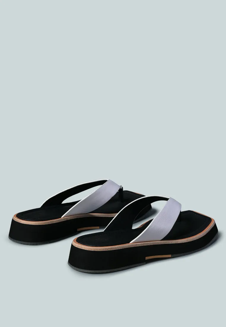 BLUNT Flat Thong Sandal in White