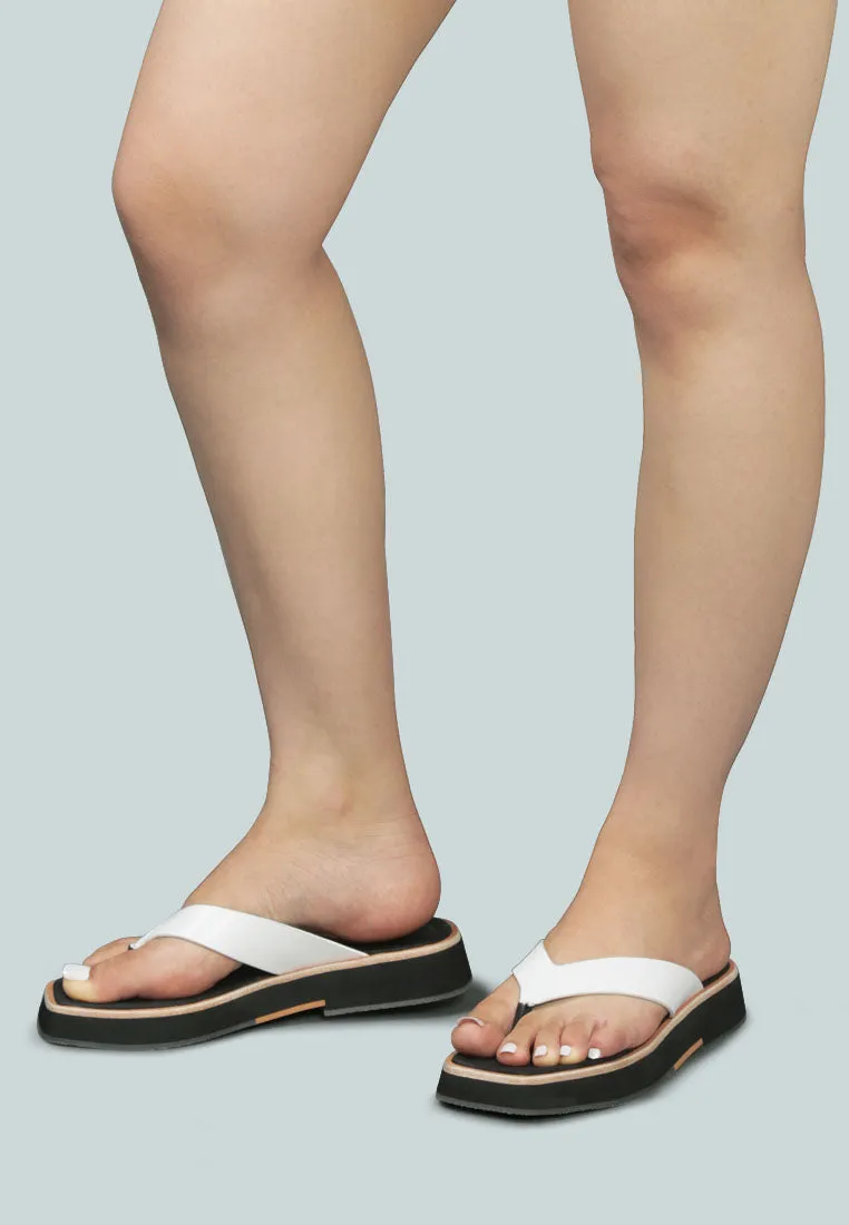 BLUNT Flat Thong Sandal in White