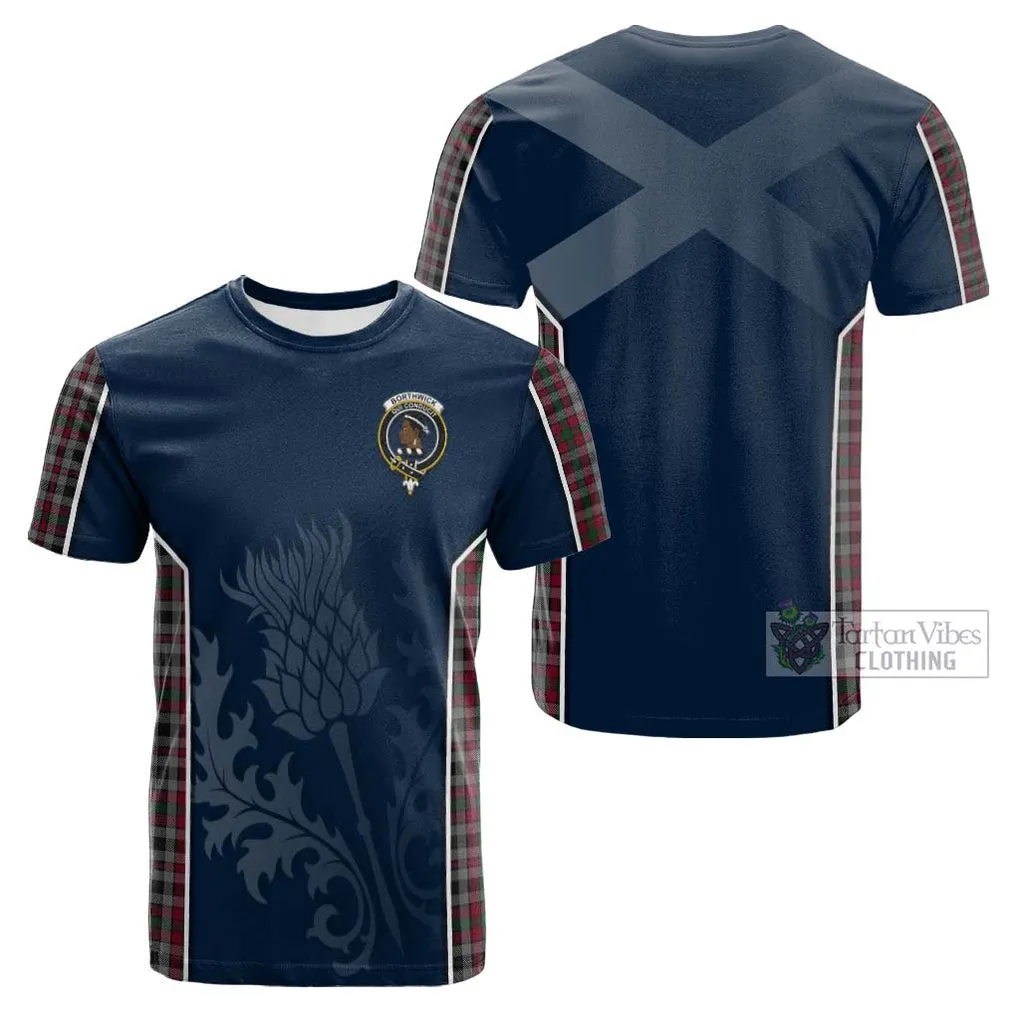 Borthwick Tartan Cotton T-shirt with Family Crest and Scottish Thistle Vibes Sport Style