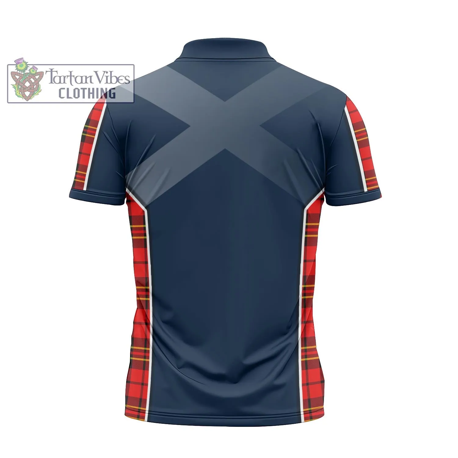 Brodie Modern Tartan Zipper Polo Shirt with Family Crest and Lion Rampant Vibes Sport Style