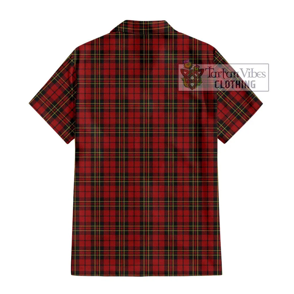 Brodie Tartan Short Sleeve Button Shirt with Family Crest DNA In Me Style