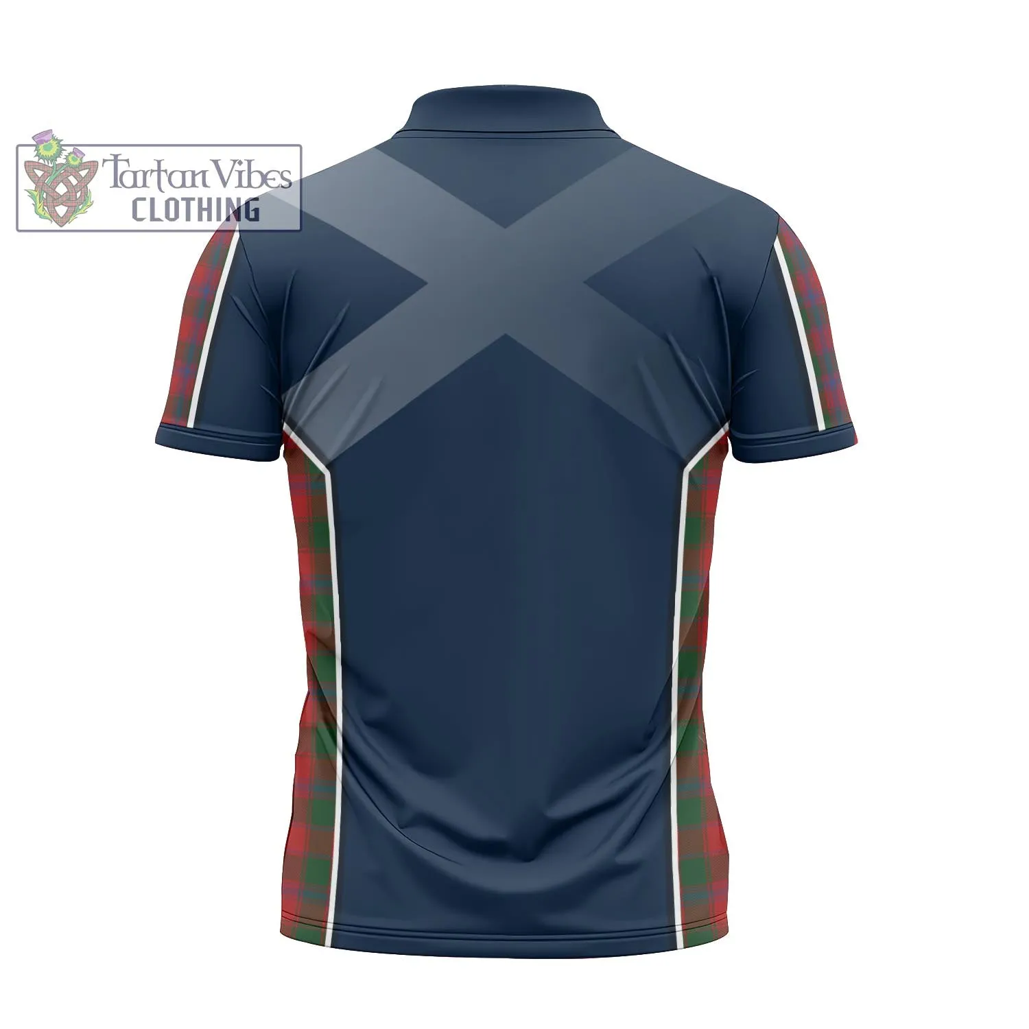 Bruce Old Tartan Zipper Polo Shirt with Family Crest and Scottish Thistle Vibes Sport Style