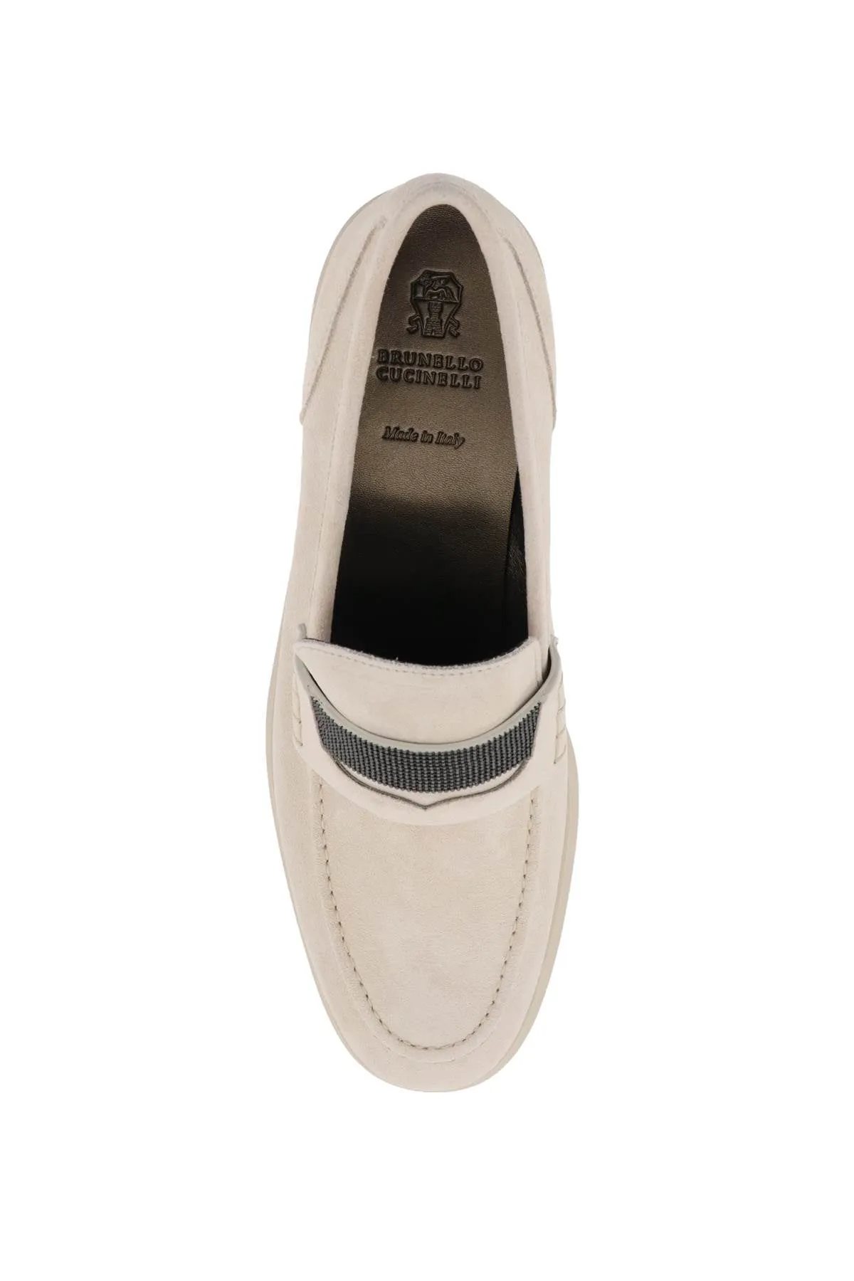 Brunello cucinelli suede penny loafers