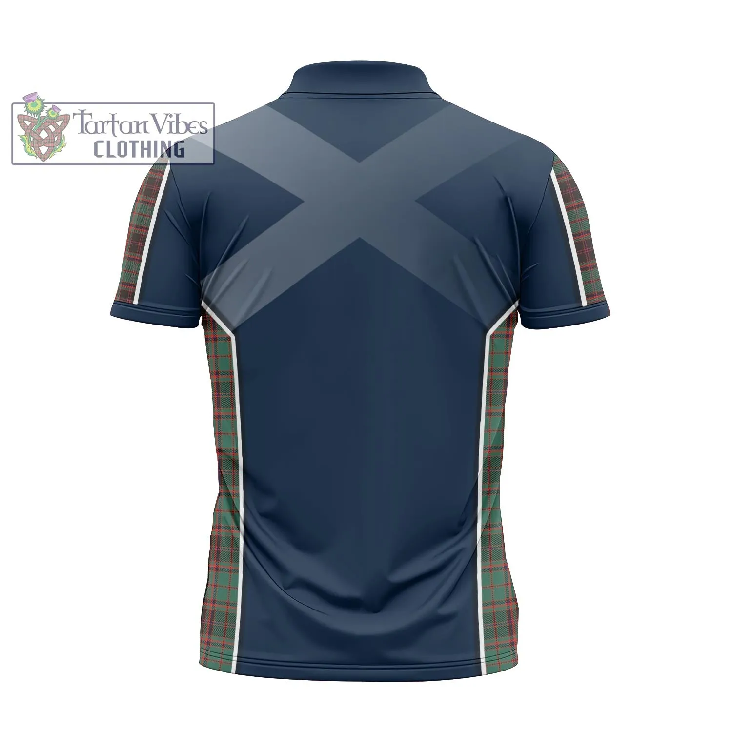 Buchan Ancient Tartan Zipper Polo Shirt with Family Crest and Lion Rampant Vibes Sport Style